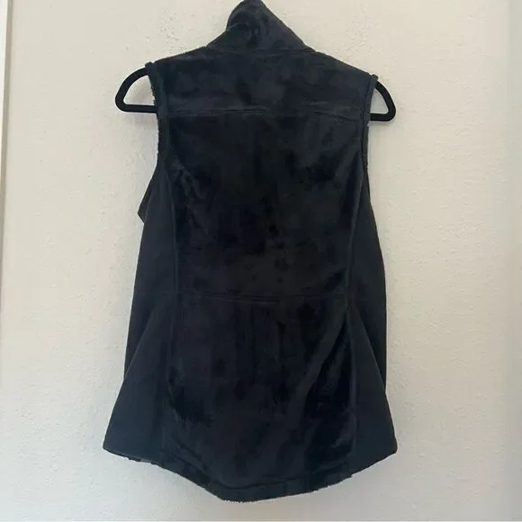 L.L. Bean Luxe Fleece Long Vest in Black NEW Size XS - Picture 5 of 9